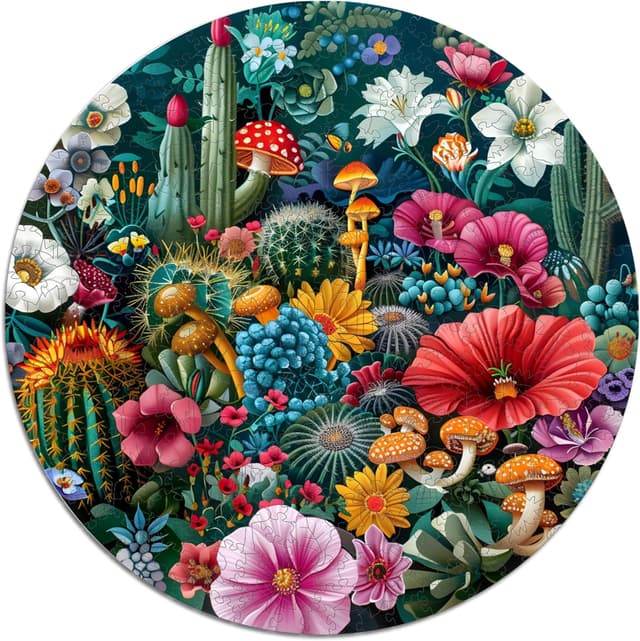 Detalle de Puzzle in legno 100% sostenibile Iconic Puzzles – Bosco Incantato, taglia M da 350 pezzi