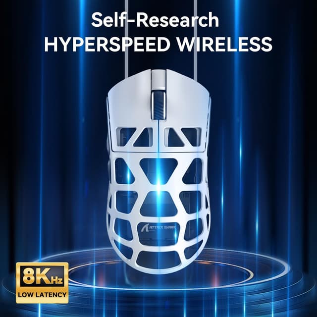 Detalle 1 de ATTACK SHARK R3 Magnesiumlegierungsmaus – ultraleichte kabellose 8K-Gaming-Maus mit PixArt PAW3395, 46 g