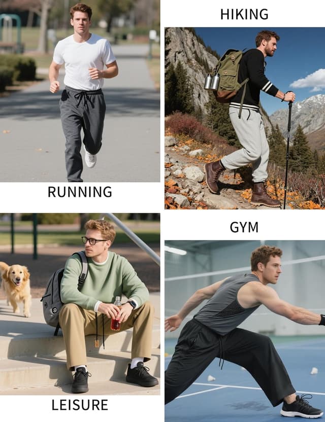 Detalle 2 de Idtswch Long Inseam Men’s Tall Sweatpants (30–40" Inseam) with Pockets, Open-Bottom Joggers