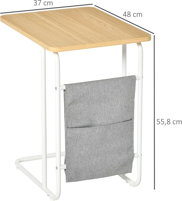 Thumbnail 2 de HOMCOM Mesa Auxiliar de Sofá en C 37x48x55,8 cm