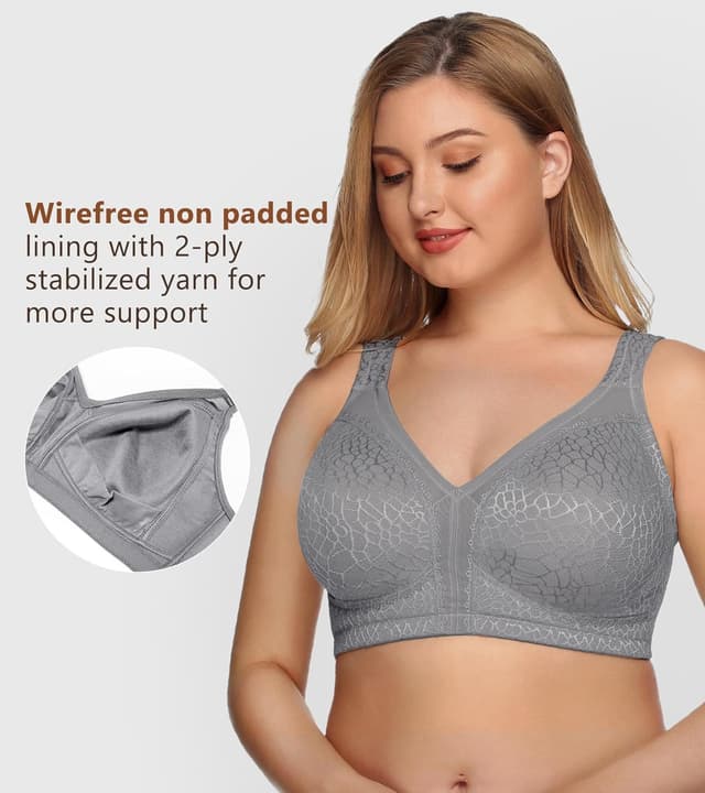 Detalle de DotVol Damen Komfort Minimizer BH mit Vollschalen, Bügellos (Wirefree) – Große Größen