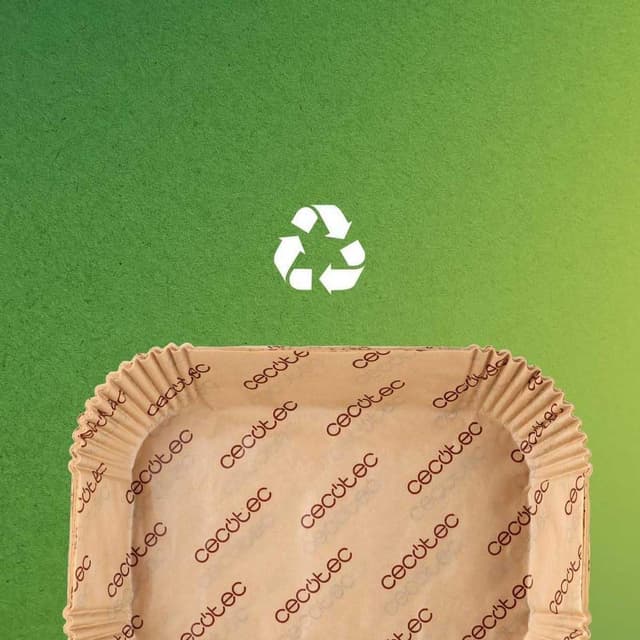 Detalle de Cecotec Cecofry TwinBucket : lot de 150 papiers silicone pour friteuse à air chaud (format 24 x 18 cm)