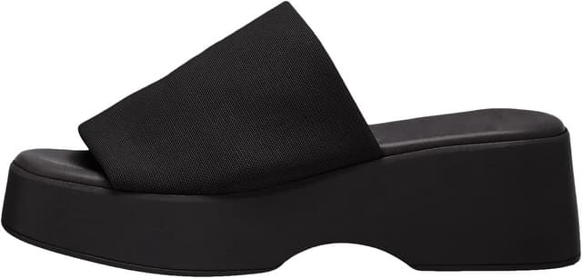 Detalle de Minshluu Women’s Platform Wedge Slide Sandals with Open Toe and Elastic Band
