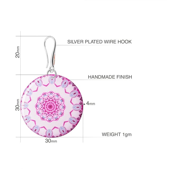 Detalle 2 de Pendientes Boho Grande Lila Mandala