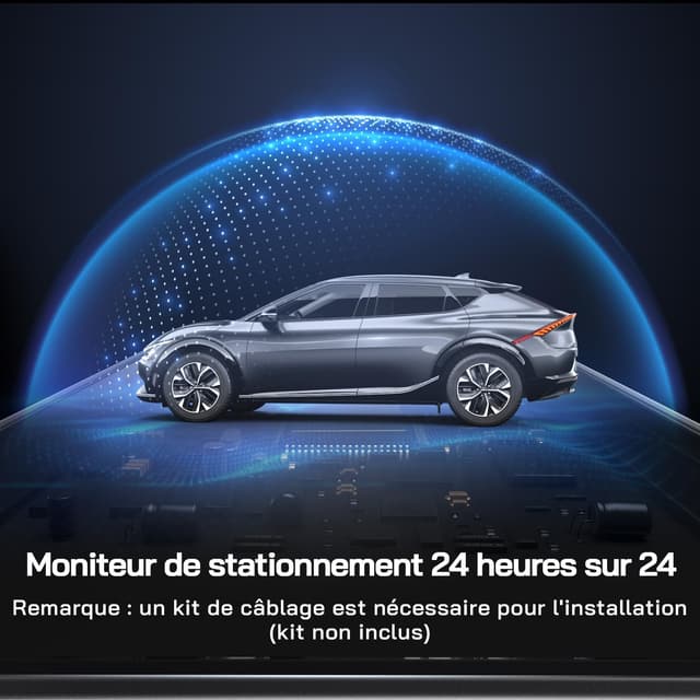 Detalle de WOLFANG Dashcam double avant/arrière 2,5K + 1080P avec mode parking 24 h