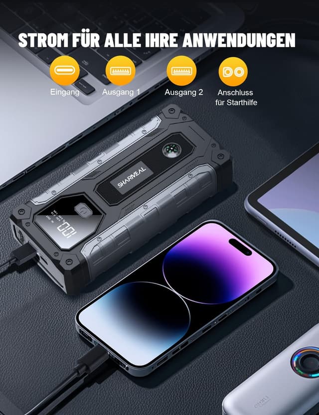 Thumbnail 3 de Sharmeal 8000A Starthilfe Powerbank