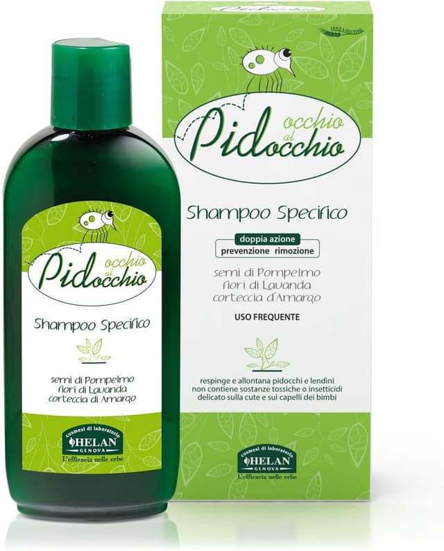 Detalle de Helan Occhio al Pidocchio Shampoo Pidocchi e Lendini Forte – trattamento per pelli sensibili, oli vegetali e lavanda, 200 ml