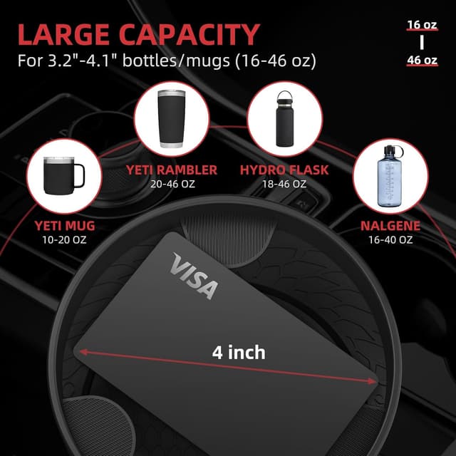 Detalle de DYLEN Auto-Getränkehalter für große Flaschen und Becher (verstellbare Basis, kompatibel mit Stanley & Co.)