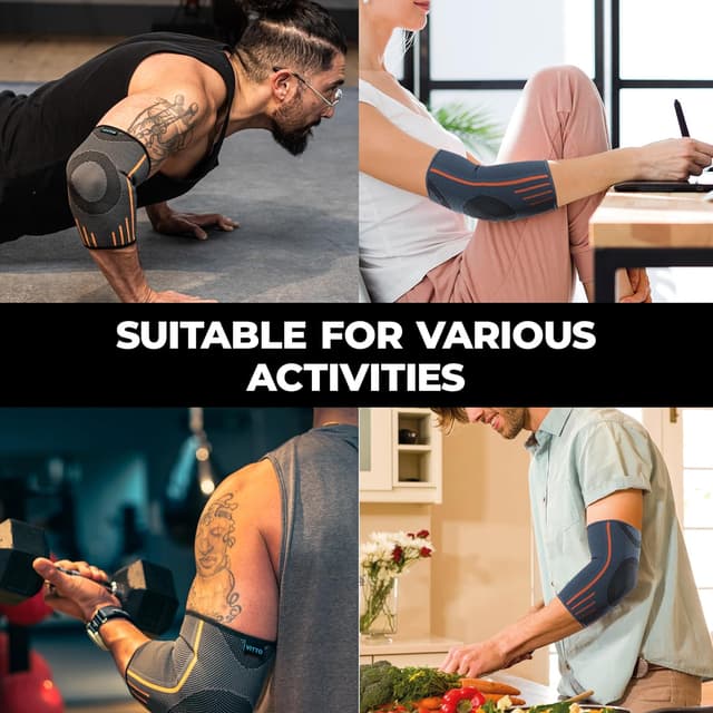 Thumbnail 4 de VITTO Elbow Support Compression Sleeve L Grey