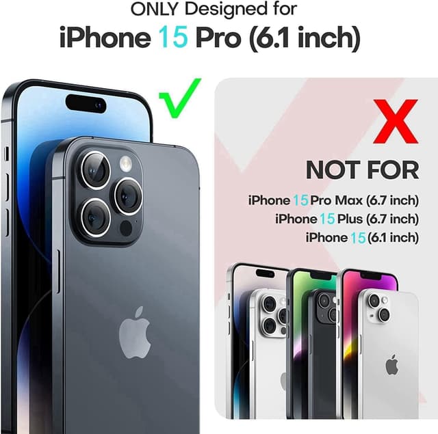 Detalle de OLEPHY Cover Trasparente con Cordino per iPhone 15 Pro 6,1" – protezione antiurto e antigraffio con collana regolabile, blu