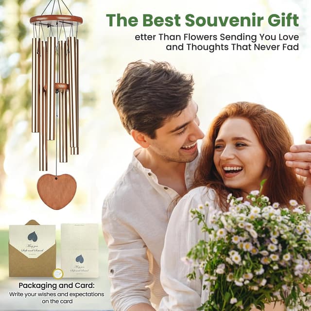 Detalle de YITGOG 30-inch wind chimes with waterproof non-corrosive aluminium tubes for garden, patio and indoor memorial display