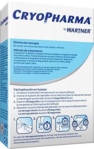 Detalle de Cryopharma Tratamiento Anti Verrugas en spray Cryogenización de verrugas comunes y plantares (50 ml)