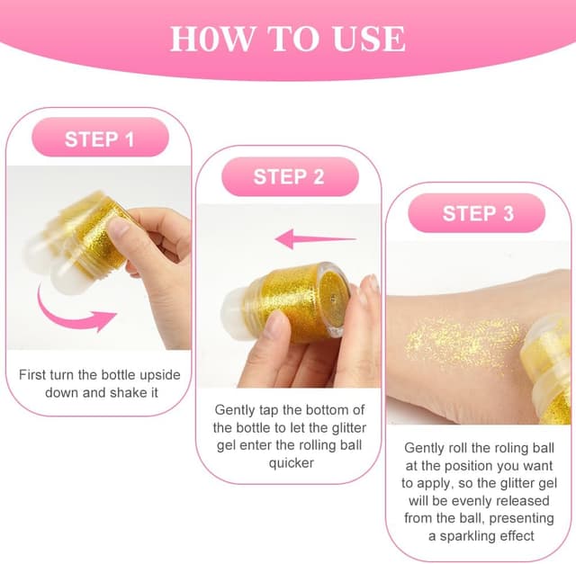 Detalle 2 de LOPHE Roll-On Gel pailleté sirène doré pour le visage, le corps et les cheveux