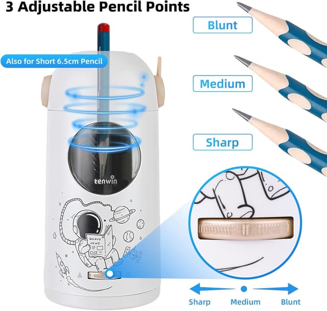 Detalle de tenwin automatic pencil sharpener, 2000mAh