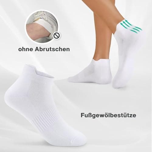 Detalle 2 de YouShow 10 pares de calcetines tobilleros transpirables antideslizantes (blanco) 35-38