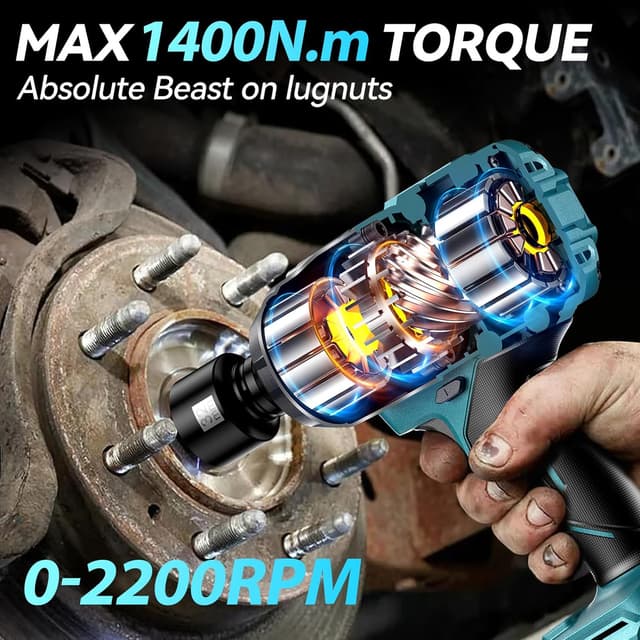 Detalle 1 de Uaoaii IW810 1400N.m cordless impact wrench