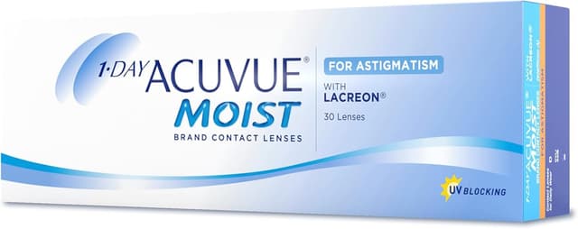 Detalle de ACUVUE MOIST 1-DAY for Astigmatism Tageslinsen mit -3.00 dpt, Cyl -1.25, Ach 90 & BC 8.5 (30 Linsen)