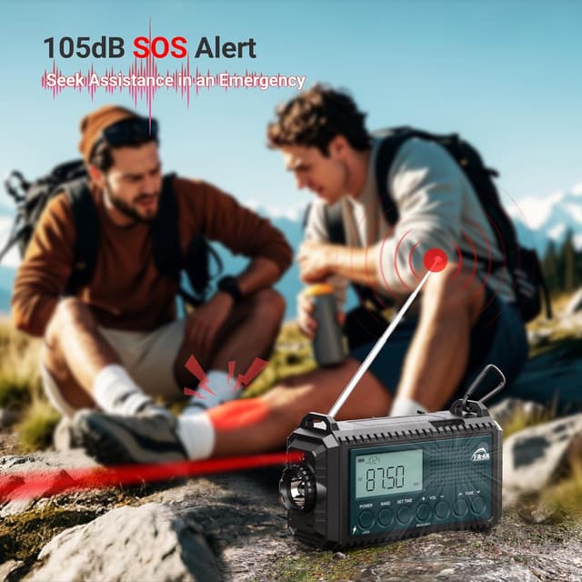 Thumbnail 4 de Mesqool 12000mAh wind-up emergency radio 🔊