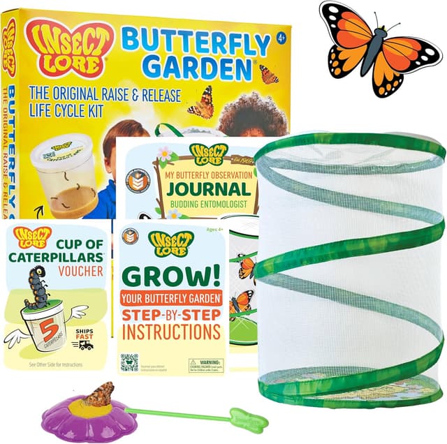 Detalle de Insect Lore The Butterfly Garden kit for live butterflies (growing 5 caterpillars)
