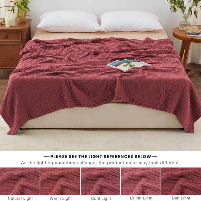 Thumbnail 5 de Love's Cabin Muslin Blanket 108"x90" king size