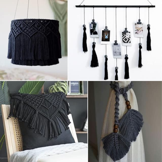 Thumbnail 5 de G2PLUS G2PLUS Black Macrame Cotton Rope 3mm 100m