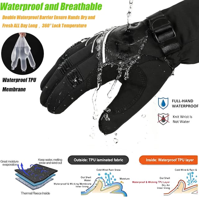 Thumbnail 2 de Waterproof Windproof Winter Gloves -30°C 200g Thinsulate