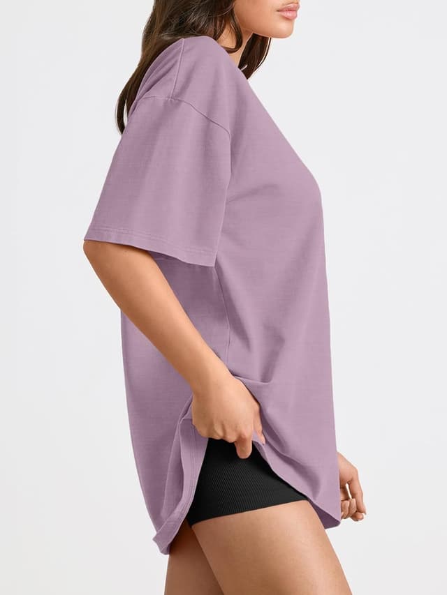 Detalle de LILLUSORY Oversized T-Shirts for Women (UK) – short sleeve tunic style casual tops