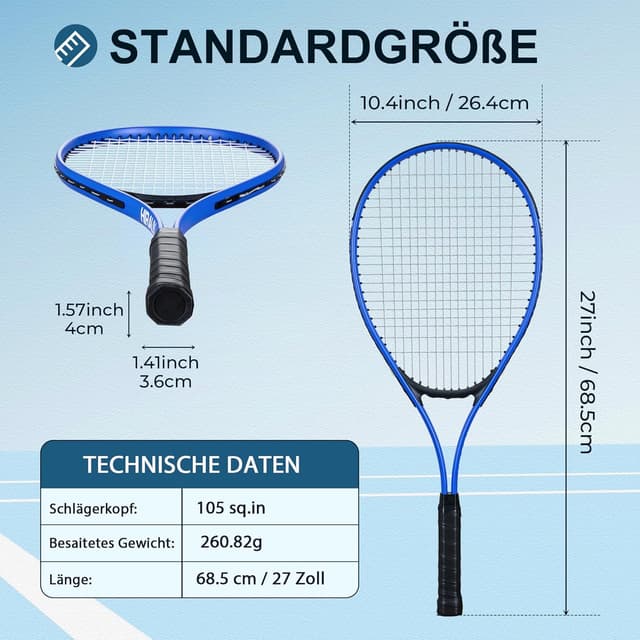 Thumbnail 3 de HIRALIY 27in Tennis Rackets Set