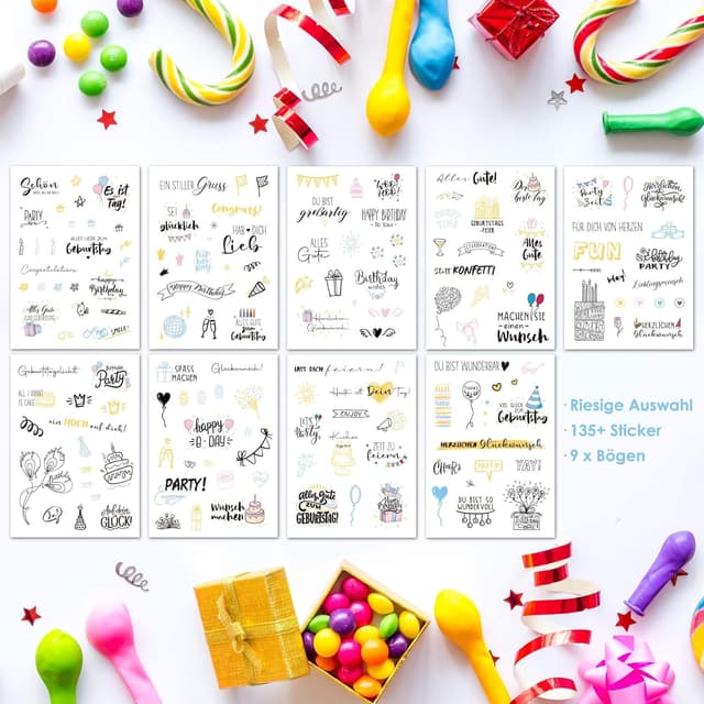 Thumbnail 1 de Sticker Geburtstag Set mit über 130 Aufklebern