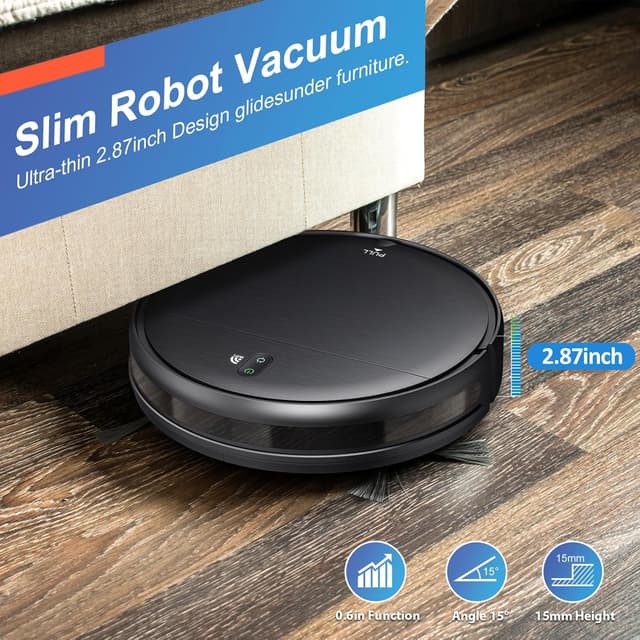 Detalle de Robot Vacuum and Mop Combo 2-in-1 BR151 with App/Alexa/Voice Control, Slim 2.87" Self-Charging Design