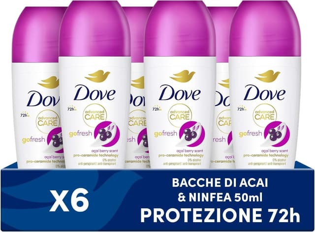 Detalle de Dove Advanced Care Açai Roll-On 6 pezzi