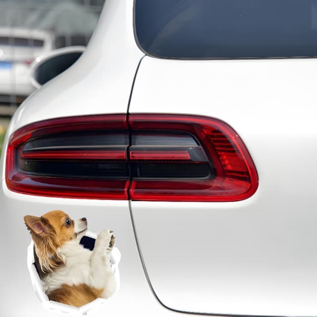Detalle 2 de Chihuahua Autoaufkleber 3D Durchbruch
