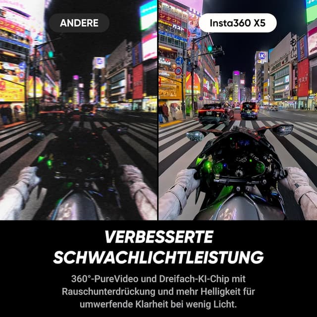 Detalle 2 de Insta360 X5 8K 360°-Kamera für wenig Licht