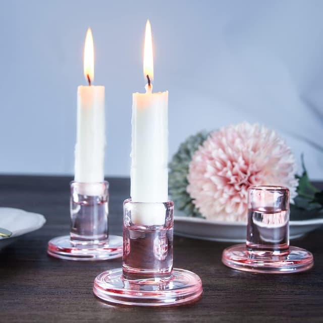 Thumbnail 4 de TELOSMA Pink Glass Candle Holders 6PCS 0.85in