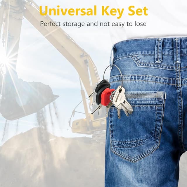 Detalle de URQAT 12 clés d’allumage de remplacement universelles + 6 porte-clés (pour Bobcat/Liebherr/Kobelco, etc.)