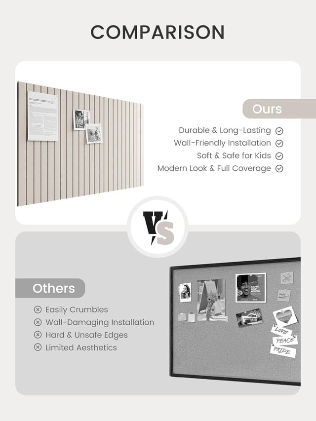 Thumbnail 6 de Bumusty felt cork board alternative tiles (6-pack) for offices, classrooms and home