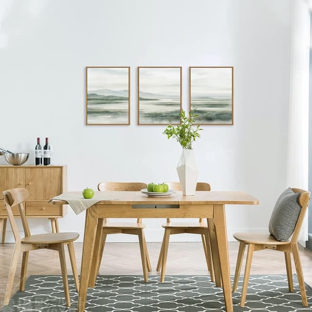 Detalle 2 de ANHUIB 3er Poster Set „Nebelige Bergwände“ – Landschafts-Wandbilder auf Leinwand mit Rahmen, 30×40 cm (3-teilig)