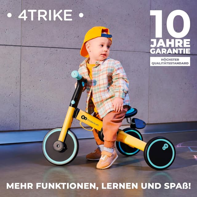 Detalle 2 de Kinderkraft 4TRIKE Dreirad 3in1 – leicht, zusammenklappbar und als Rutscher/Laufrad nutzbar