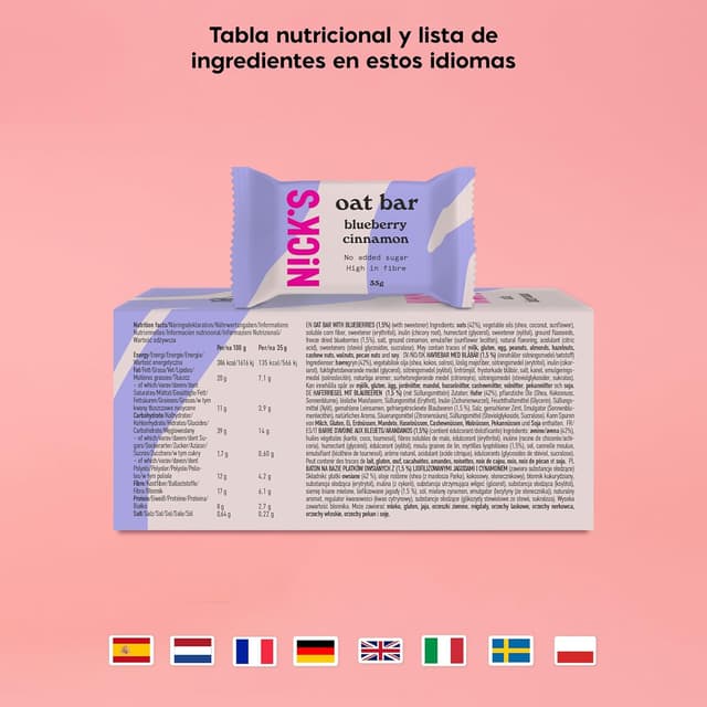 Thumbnail 6 de NICKS Barritas avena arándanos canela 12x35g