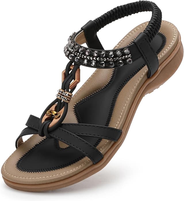 Detalle de Littleplum Sandalen Damen Sommer Flache Sandalette