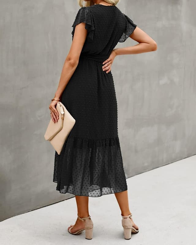 Thumbnail 6 de BTFBM Women Bohemian Wrap Midi Dress White