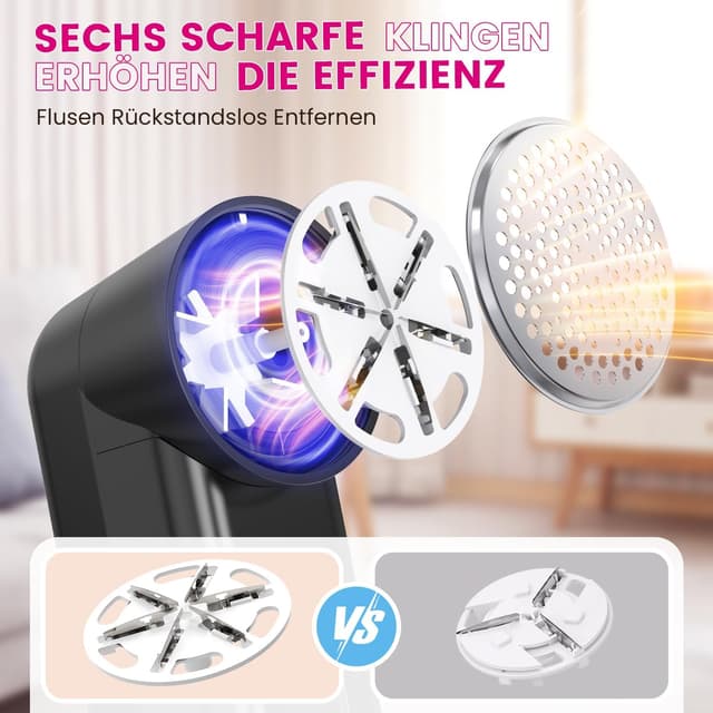 Thumbnail 4 de Ziitty Fusselrasierer Elektrisch 1500mAh