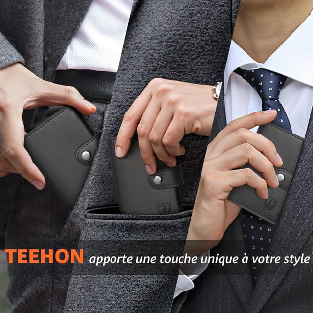 Thumbnail 5 de TEEHON Portefeuille RFID compact 10,5 cm đ