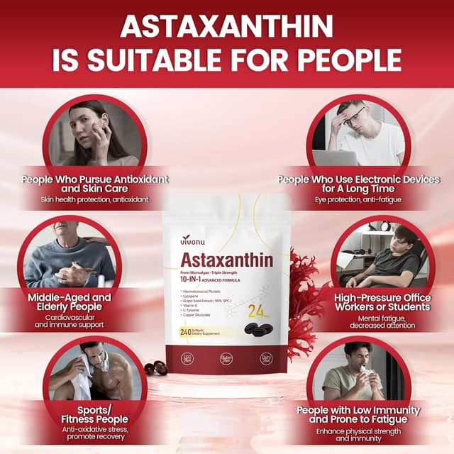 Detalle de Astaxanthin 24 mg von VivoNu, 240 Kapseln