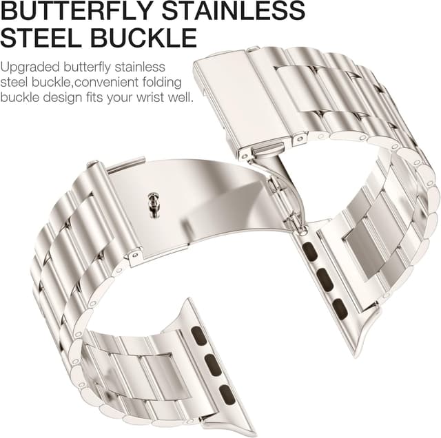 Detalle de OULUOQI 316 stainless steel Apple Watch metal strap (compatible 38–49mm)