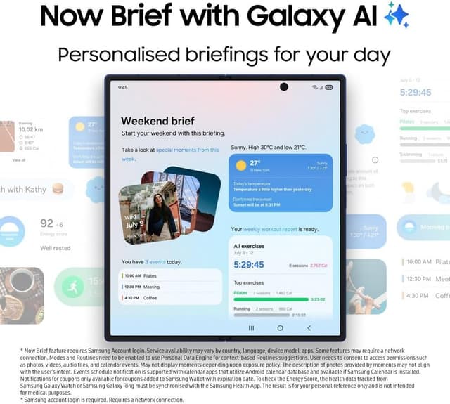 Detalle 2 de Samsung Galaxy Z Fold7 AI Phone (UK Version) – Blue Shadow, 512GB, 12GB RAM, 200MP camera