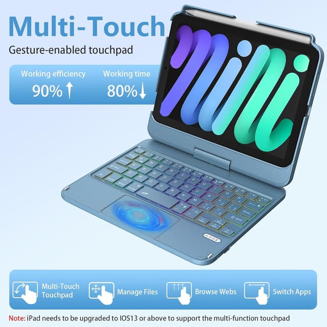 Thumbnail 4 de TaIYanG Keyboard Case for iPad mini 7 A17 Pro, 8.3" 🧑