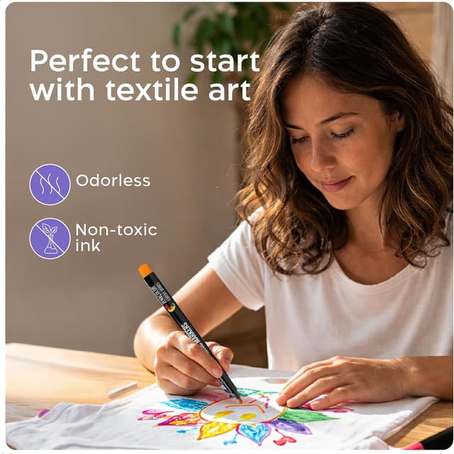 Thumbnail 5 de Zenacolor 20 Fabric Markers Pens Set 20pc