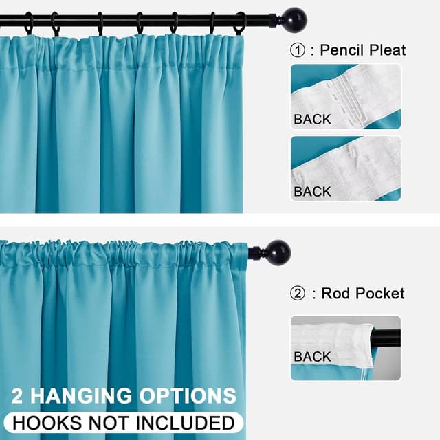 Thumbnail 3 de DWCN Verdunkelungsvorhang 228x167 cm Türkis 2er Set