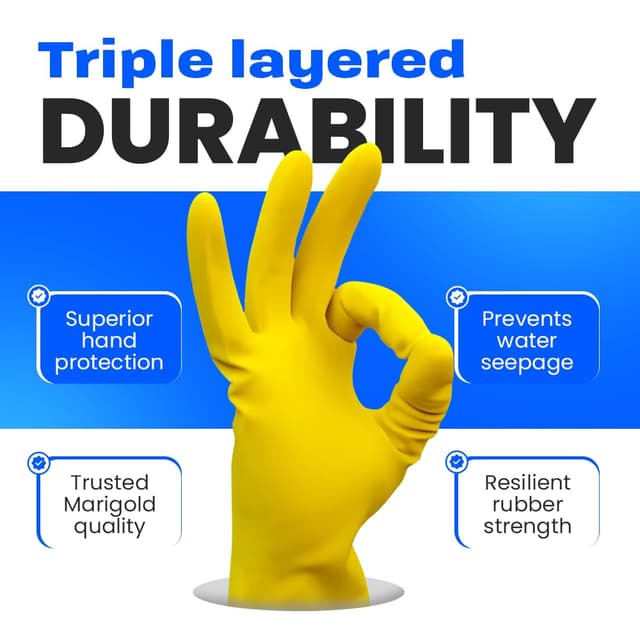 Detalle 2 de Marigold Original Extra Life breathable kitchen gloves (Large) – bulk pack of 12